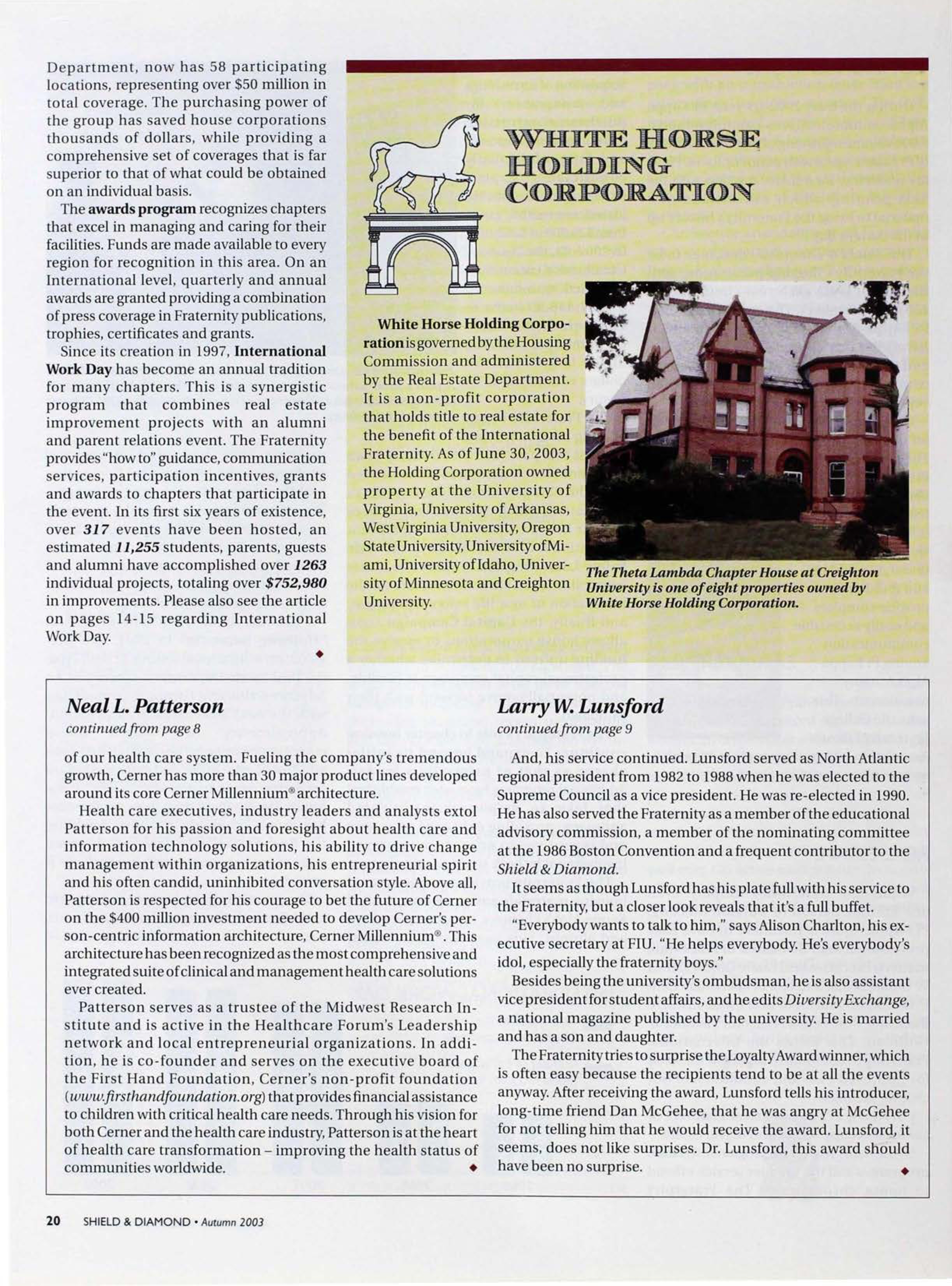 2003 Loyalty Award, Continued